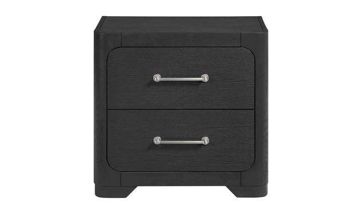 2 drawer black nightstand